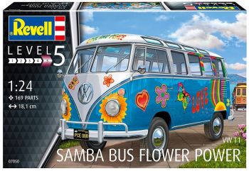 REV07050 - VOLKSWAGEN T1 Samba Bus modello Flower Power da assemblare e verniciare