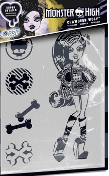 REV30219 - Stencil MONSTER HIGH - Lupo Clawdeen