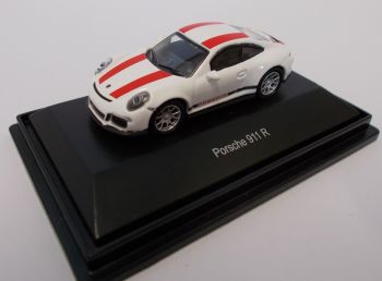 SCH26299 - PORSCHE 911 R bianca con strisce rosse
