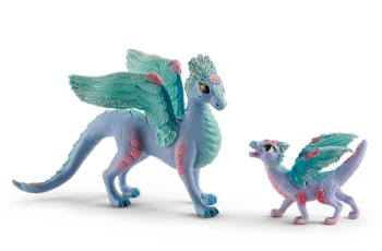 SHL70592 - Drago con fiori mamma e bambino