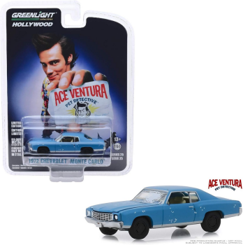 GREEN44850-F - CHEVROLET Montecarlo del 1972 - Ace Ventura - Pet Detective del 1994 - Serie Hollywood 25 blu