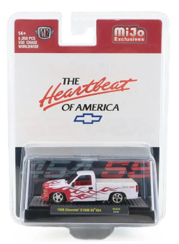 M2M-31500MJS58 - CHEVROLET C1500 SS454 Pick-up 1990 bianco con fiamme rosse