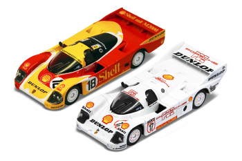 SPAYCOMBO64005 - PORSCHE 962C SHELL COMBO #18 24H Le Mans 1988 e #17 Dunlop Supercup 1987 HJ.STUCK