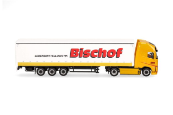 HER319348 - VOLVO FH GL XL electric 4x2 con rimorchio telonato con sponda posteriore a 3 assi BISCHOF