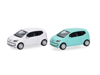 HER014373 - VOLKSWAGEN Up 3 porte Tipo AA verde e bianca - 2 pezzi da assemblare