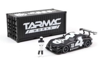 T64-008-4A4W - MERCEDES AMG GT3 #4 2018 con container e figura in bianco e nero