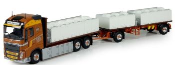 TEK72859 - VOLVO FH04 Trasportino Globetrotter 6x2 con rimorchio a pianale 2 Assi trasporto pesce FREIA FORELLEN