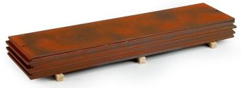 TEK74529 - Piatto di carico con patina color ruggine dimensioni 12 x 3 x 1 cm