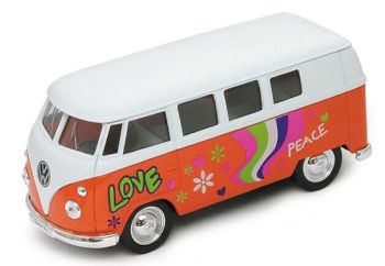 WEL701229BO - VOLKSWAGEN minibus bianco arancione 1962 pace e amore