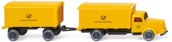 WIK055001 - Camion furgonato MERCEDES BENZ L5000 4x2 con rimorchio furgone rigido a 2 assi Deutsche Bundespost